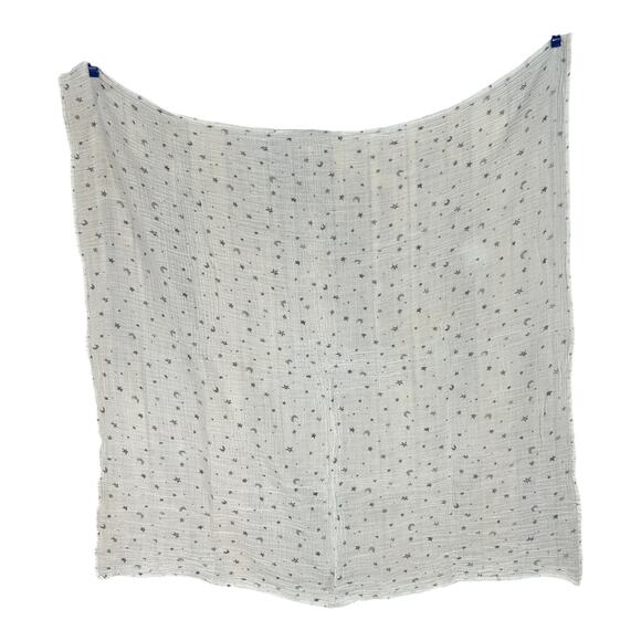 TL Care American Baby Company White Gray Moon Stars Muslin Swaddle Blanket 2018 - Picture 4 of 5